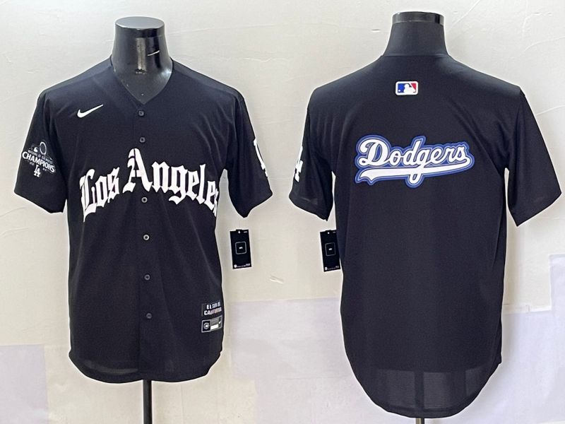 Men Los Angeles Dodgers Blank Black Five generations Joint Name 2025 Nike MLB Jersey style 63->los angeles dodgers->MLB Jersey